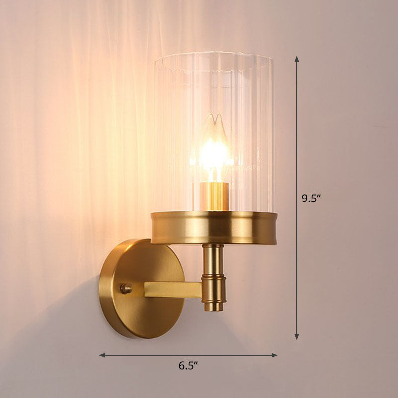 BowLift | Cup-shaped Wall Light Simplicity Clear Glass 1 Arm Gold Finish Wall Mount Light