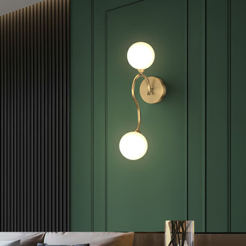 BowLift | Artistic Wall Lighting Fixture Gold Spherical Wall-Mounted Lamp with Frosted Glass Shade