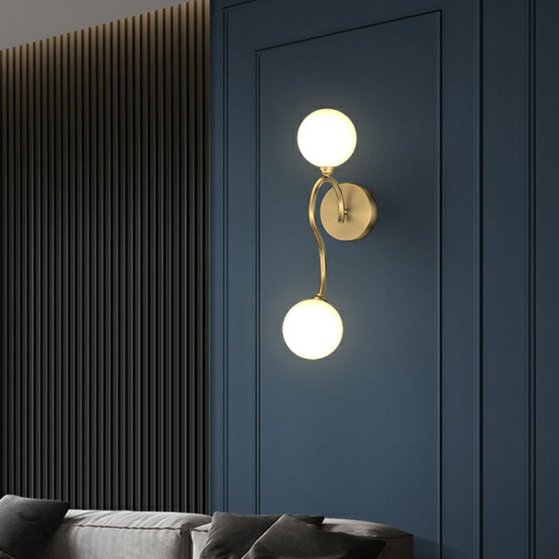 BowLift | Artistic Wall Lighting Fixture Gold Spherical Wall-Mounted Lamp with Frosted Glass Shade