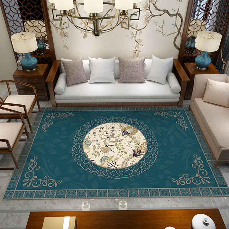 BowLift | Classic Zen Print Rug Multicolor Chinese Rug Polypropylene Non-Slip Backing Pet-Friendly Stain-Resistant Rug for Home