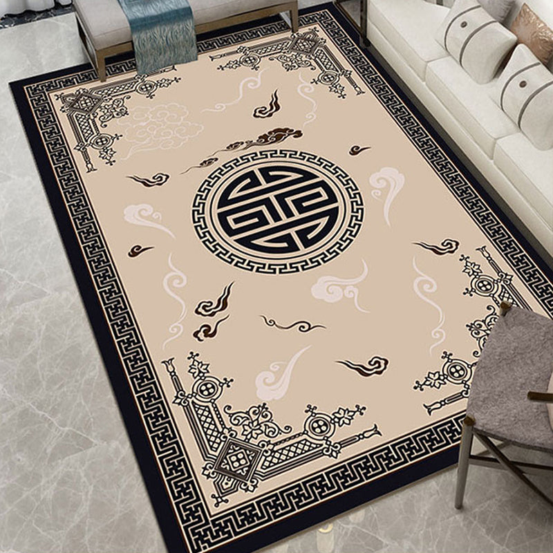 BowLift | Classic Zen Print Rug Multicolor Chinese Rug Polypropylene Non-Slip Backing Pet-Friendly Stain-Resistant Rug for Home