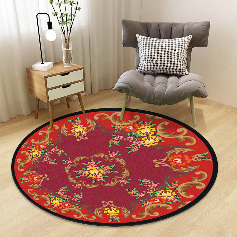BowLift | Chinoiserie Floral Rug Multicolor Polypropylene Rug Pet Friendly Non-Slip Back Stain Resistant Rug for the Drawing Room