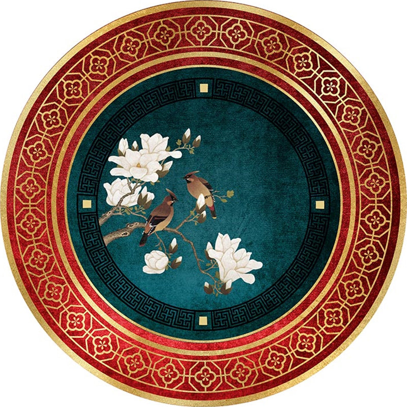 BowLift | Enchanting Multicolor Floral Print Carpet Polyester Asian Carpet Non-slip Pet-friendly Stain-resistant Carpet for Home