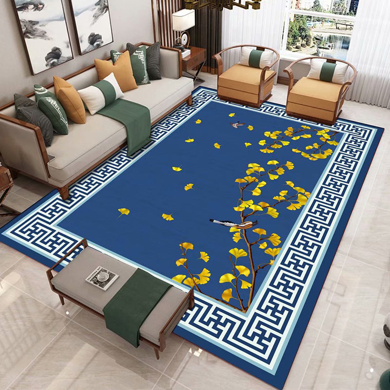 BowLift | Chinese 3D Print Rug Multicolor Polyester Rug Pet-Friendly Non-Slip Washable Rug for the Living Room