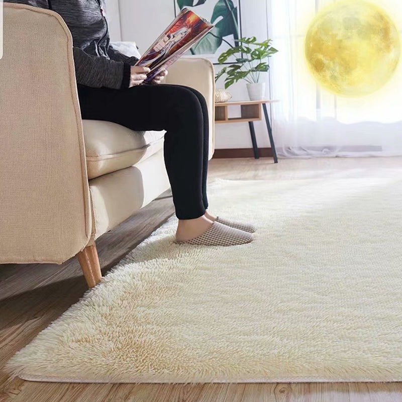 BowLift | Fluffy Plain Rug Multicolored Casual Carpet Synthetic Washable Pet Friendly Non-Slip Carpet for the Living Room