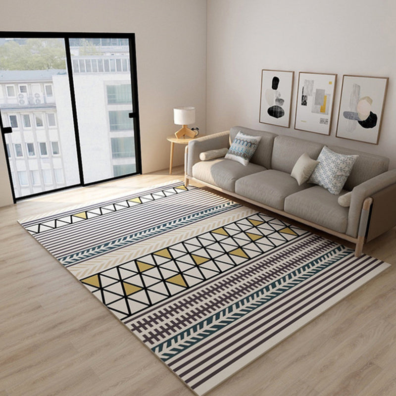 BowLift | Western Tribal Print Rug Multicolored Synthetic Rug Machine Washable Non-Slip Back Stain Resistant Rug for Living Room