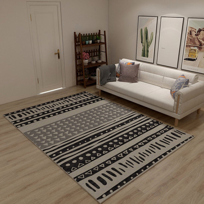 BowLift | Western Tribal Print Rug Multicolored Synthetic Rug Machine Washable Non-Slip Back Stain Resistant Rug for Living Room