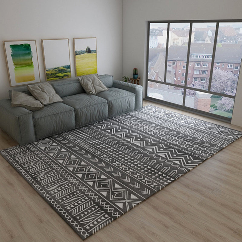 BowLift | Western Tribal Print Rug Multicolored Synthetic Rug Machine Washable Non-Slip Back Stain Resistant Rug for Living Room