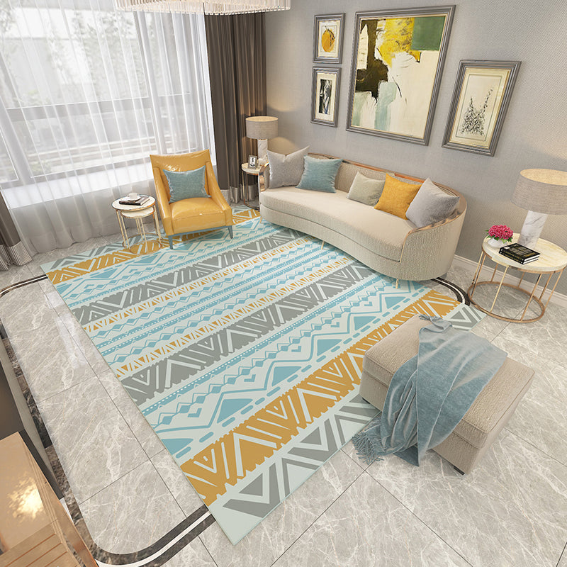 BowLift | Americana Printed Rug Multicolor Synthetic Rug Non-Slip Back Stain Resistant Washable Rug for the Living Room