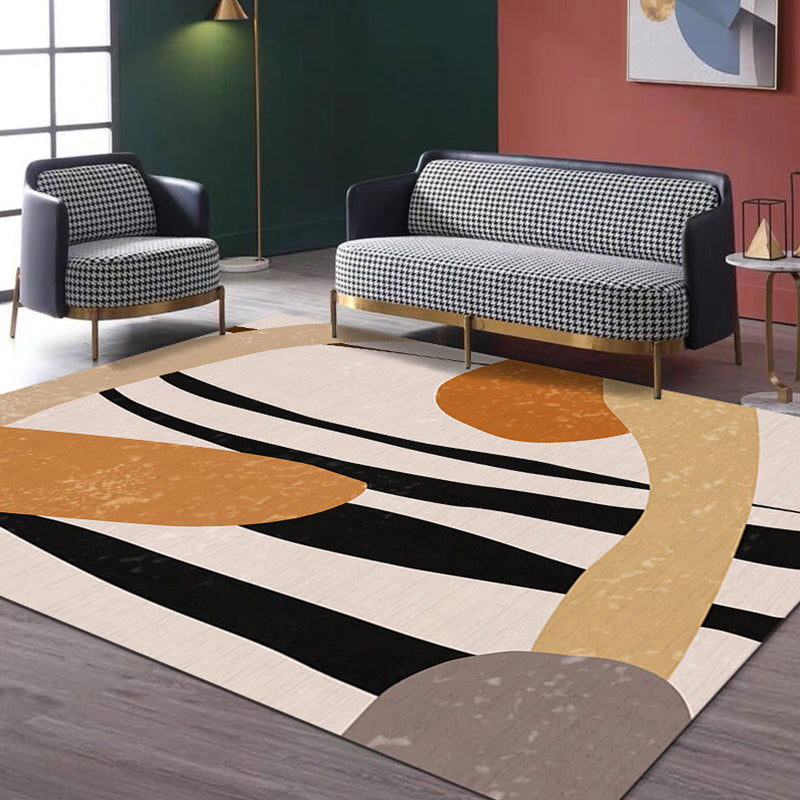 BowLift | Creative Geometric Color-Block Carpet Multi Color Nordic Carpet Synthetic Non-Slip Stain-Resistant Machine Washable Carpet for Home
