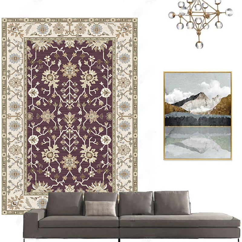 BowLift | Casual floral printed rug multicolored polypropylene indoor rug non-slip backing easy to care for rug for bedroom