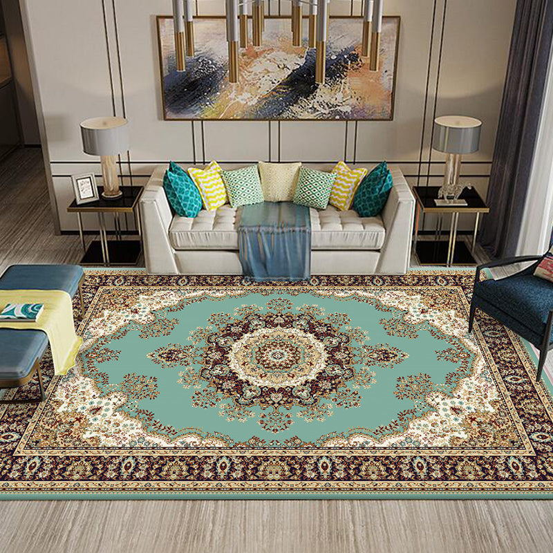BowLift | Chinese Living Room Rug Multicolored Geometric Printed Area Rug Polyester Non-Slip Pet-Friendly Indoor Rug