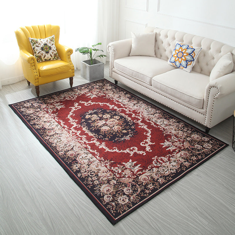 BowLift | Classic printed rug with floral pattern multicolored indoor rug non-slip backing pet-friendly rug
