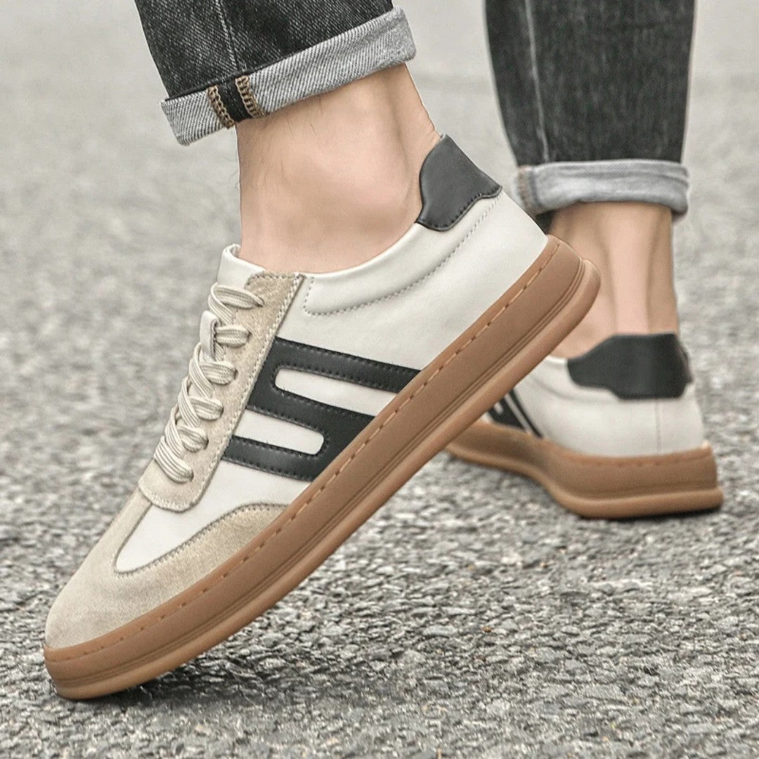 Leather and Suede Low-Top Sneakers