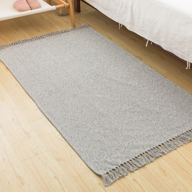 BowLift | Land bedroom carpet multicolored solid color carpet cotton pet friendly easy to maintain indoor carpet with tassels
