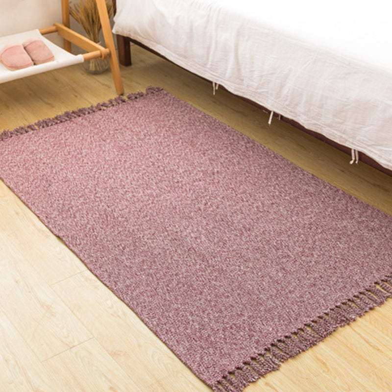 BowLift | Land bedroom carpet multicolored solid color carpet cotton pet friendly easy to maintain indoor carpet with tassels