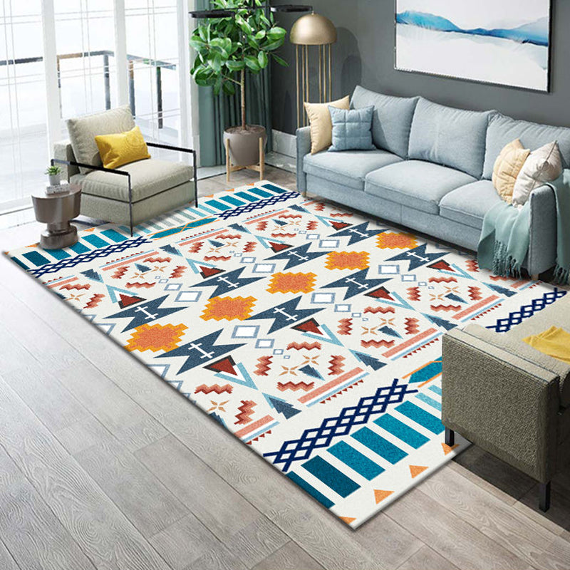 BowLift | Western Parlor Rug Multicolored Geometric Pattern Area Rug Polypropylene Easy Care Pet Friendly Washable Indoor Rug