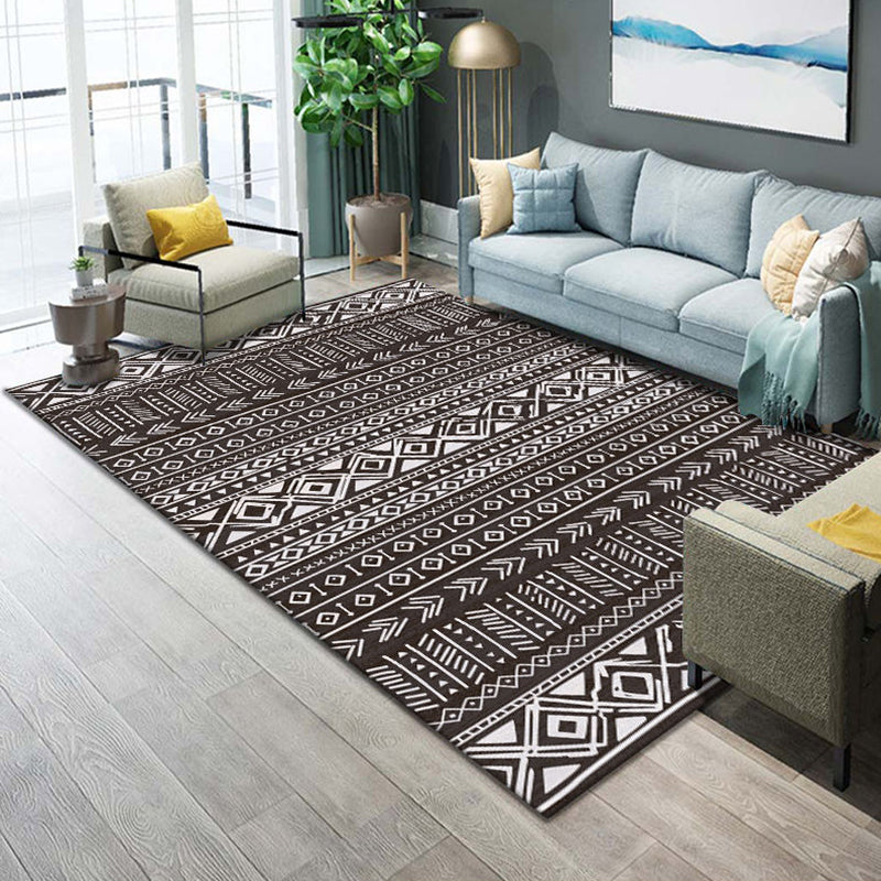 BowLift | Western Parlor Rug Multicolored Geometric Pattern Area Rug Polypropylene Easy Care Pet Friendly Washable Indoor Rug