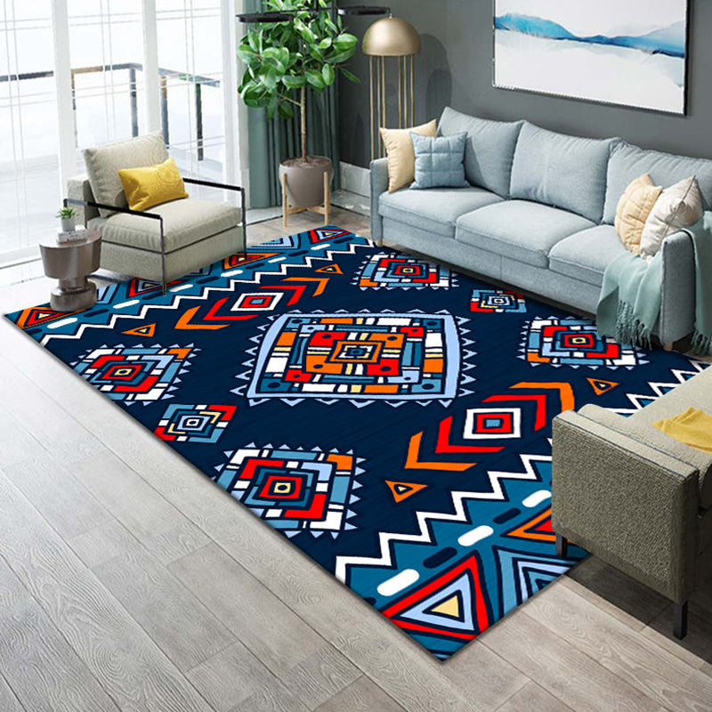 BowLift | Western Parlor Rug Multicolored Geometric Pattern Area Rug Polypropylene Easy Care Pet Friendly Washable Indoor Rug