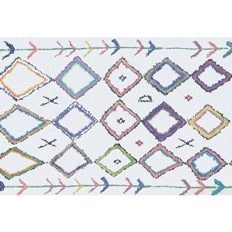 BowLift | Bohemian Living Room Rug Multicolor Geometric Pattern Rug Polyester Non-Slip Mat Pet-Friendly Indoor Rug