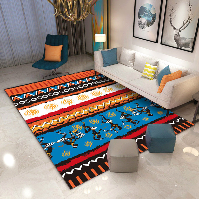 BowLift | Minimalist Living Room Rug Multicolored Geometric Print Area Rug Polypropylene Non-Slip Backing Pet-Friendly Indoor Rug