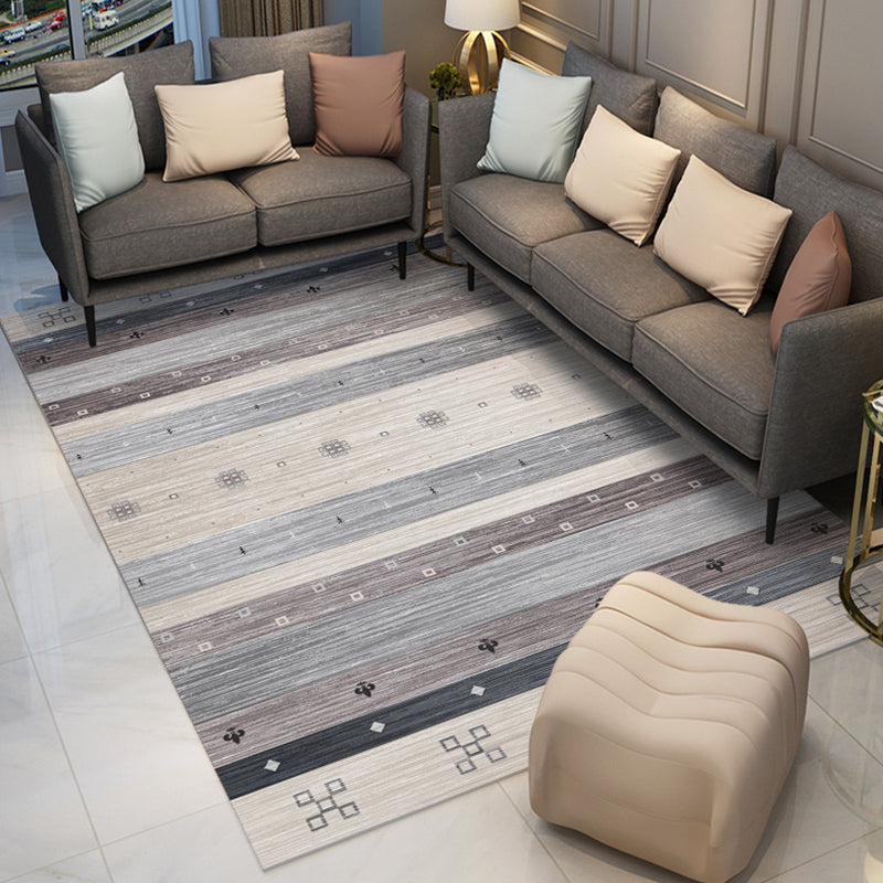 BowLift | Minimalist Living Room Rug Multicolored Geometric Print Area Rug Polypropylene Non-Slip Backing Pet-Friendly Indoor Rug