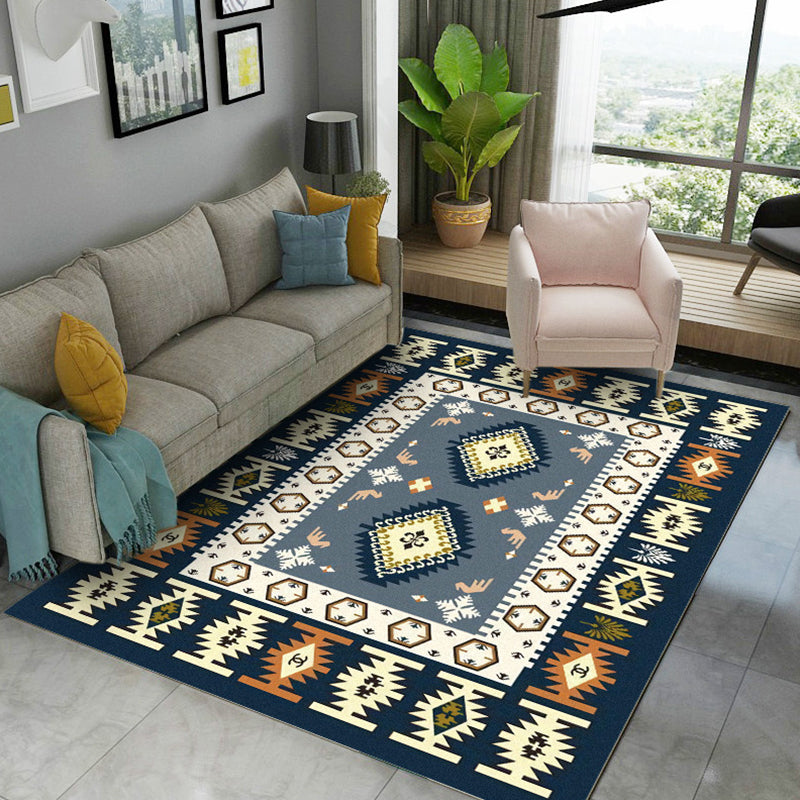 BowLift | Minimalist Living Room Rug Multicolored Geometric Print Area Rug Polypropylene Non-Slip Backing Pet-Friendly Indoor Rug