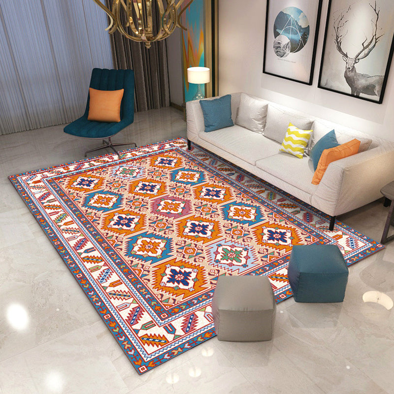 BowLift | Minimalist Living Room Rug Multicolored Geometric Print Area Rug Polypropylene Non-Slip Backing Pet-Friendly Indoor Rug