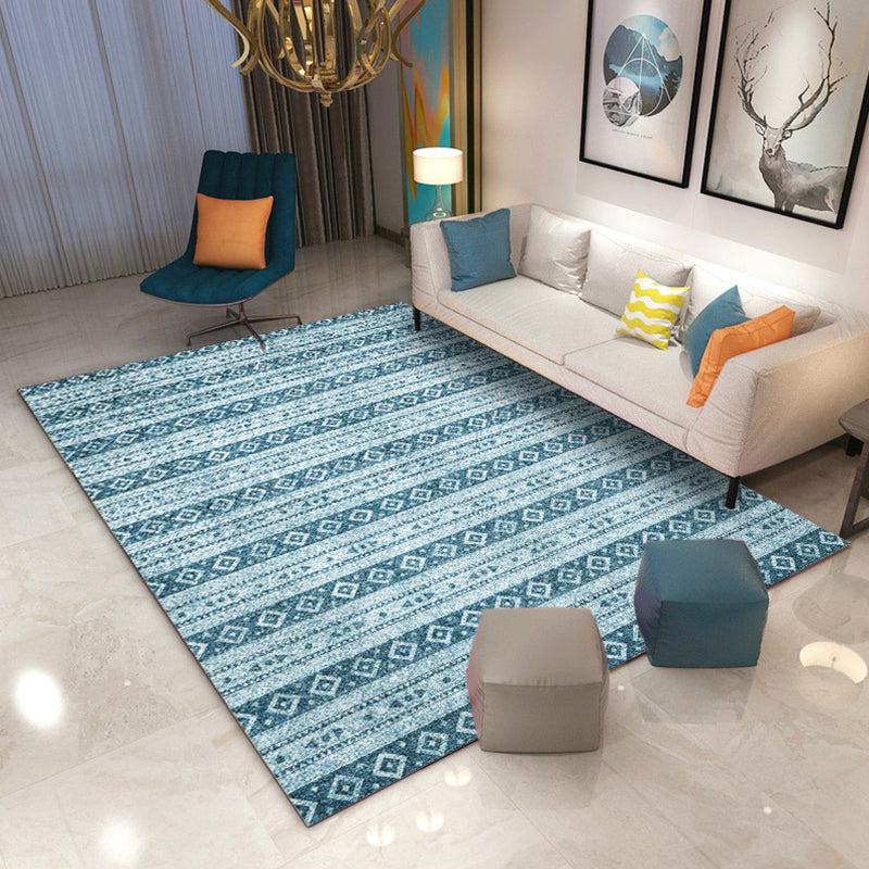 BowLift | Minimalist Living Room Rug Multicolored Geometric Print Area Rug Polypropylene Non-Slip Backing Pet-Friendly Indoor Rug