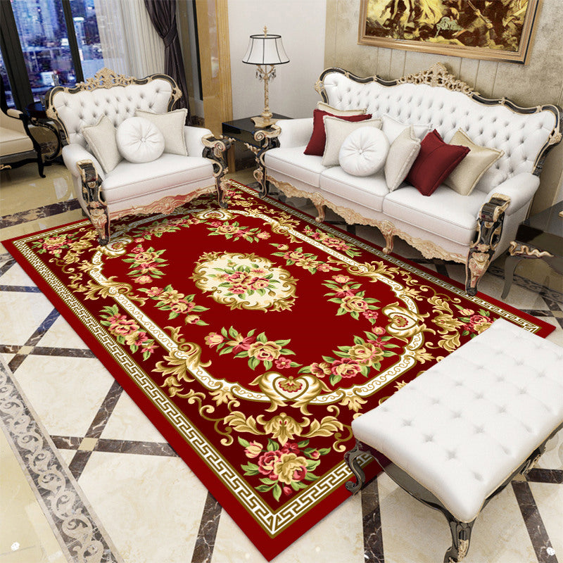 BowLift | Antique Salon Carpet Multicolor Floral Pattern Carpet Polyester Non-Slip Backing Pet-Friendly Indoor Carpet