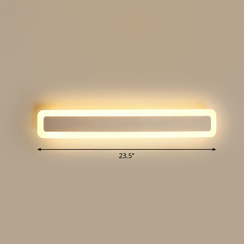 BowLift | Bar-shaped Vanity Light Minimalist Acrylic Bathroom LED Wall Lighting in White