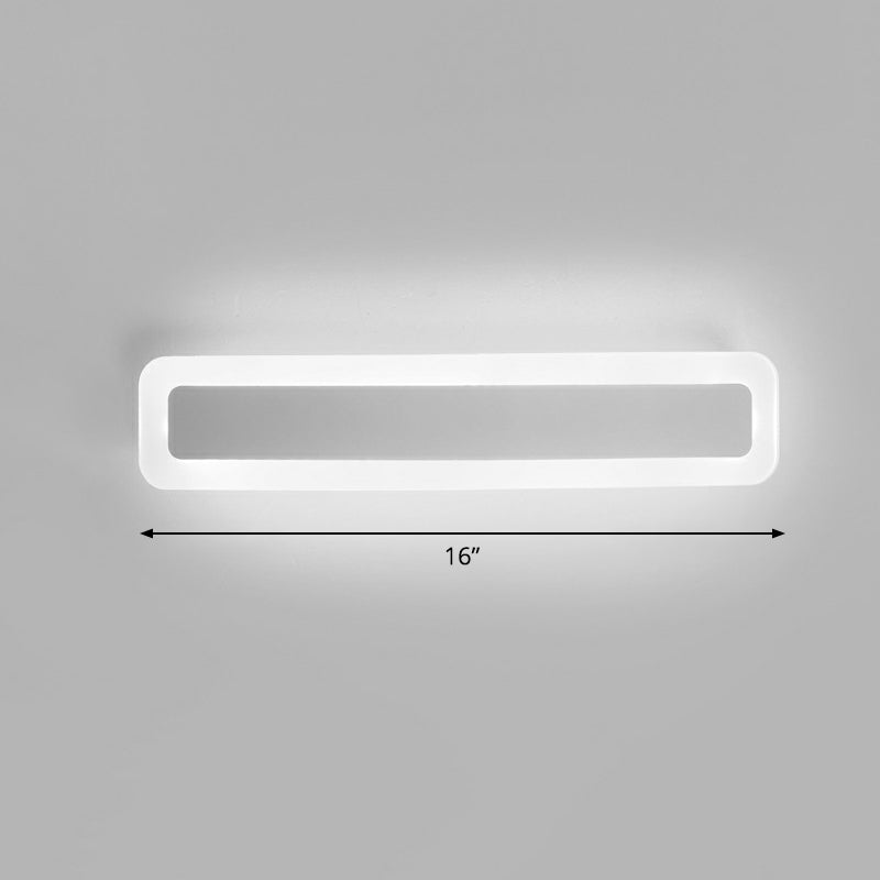 BowLift | Bar-shaped Vanity Light Minimalist Acrylic Bathroom LED Wall Lighting in White