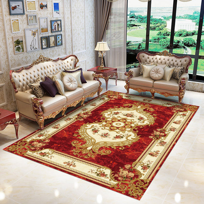 BowLift | Chinoiserie Flower Rug Multicolor Polypropylene Area Rug Non-Slip Back Pet-Friendly Easy Care Indoor Rug for Living Room