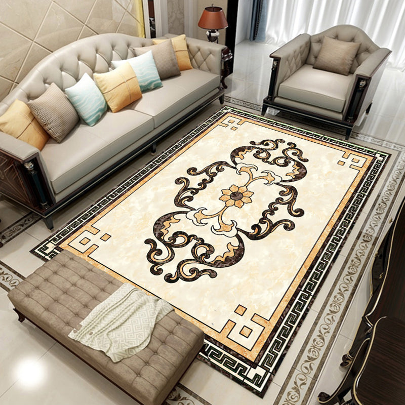 BowLift | Colorful geometric printed carpet made of polyester Retro indoor rug with non-slip backing, stain-resistant carpet for the living room