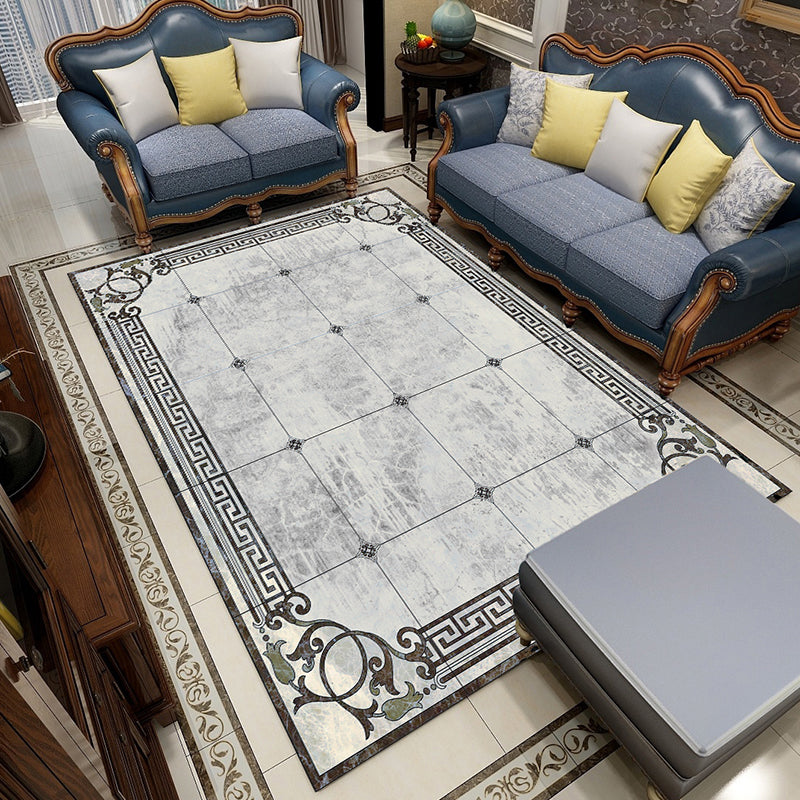 BowLift | Colorful geometric printed carpet made of polyester Retro indoor rug with non-slip backing, stain-resistant carpet for the living room