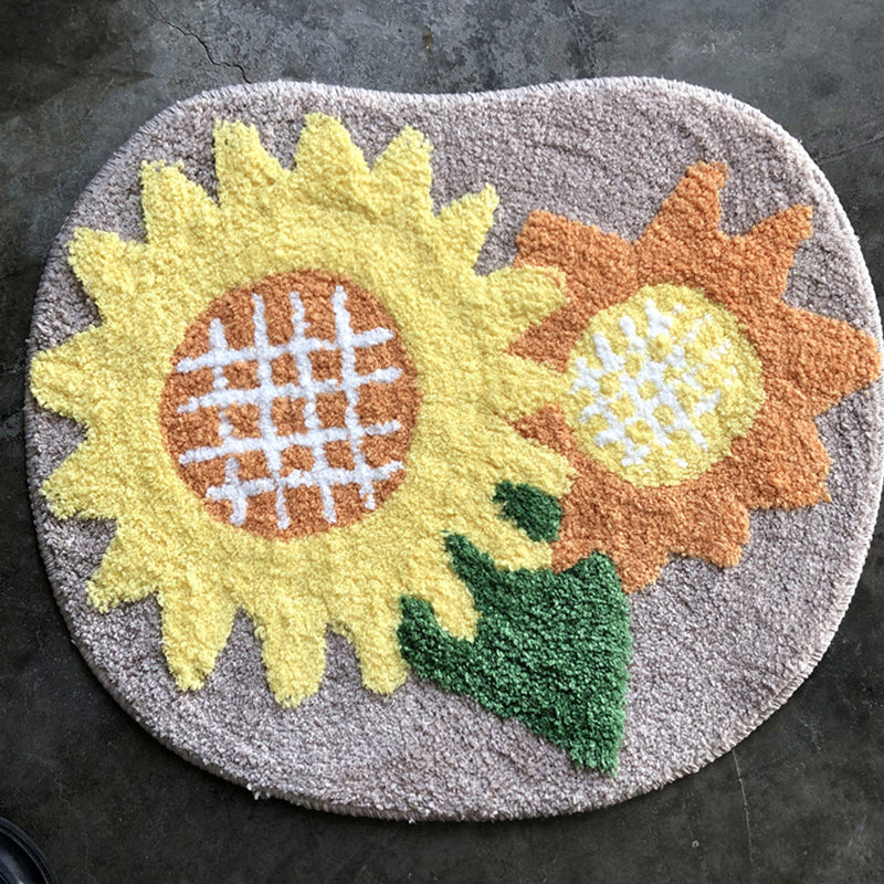 BowLift | Calming Bedroom Rug Multicolored Floral Pattern Indoor Rug Non-Slip Back Stain-Resistant Area Rug