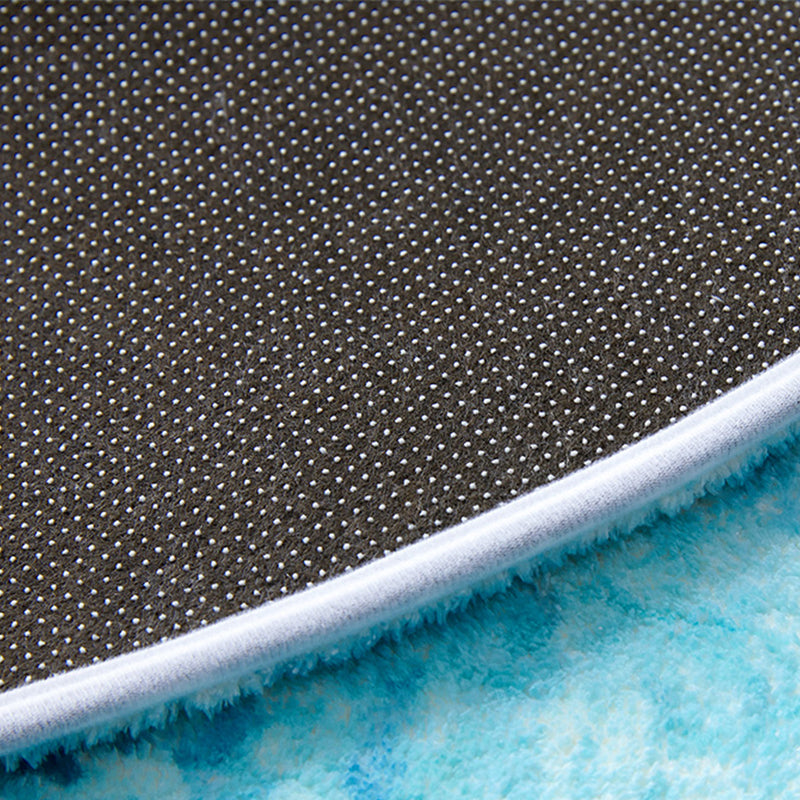 BowLift | Beautiful Children's Room Rug Blue Cartoon Printed Indoor Rug Lambswool Non-Slip Backing Stain Resistant Area Rug