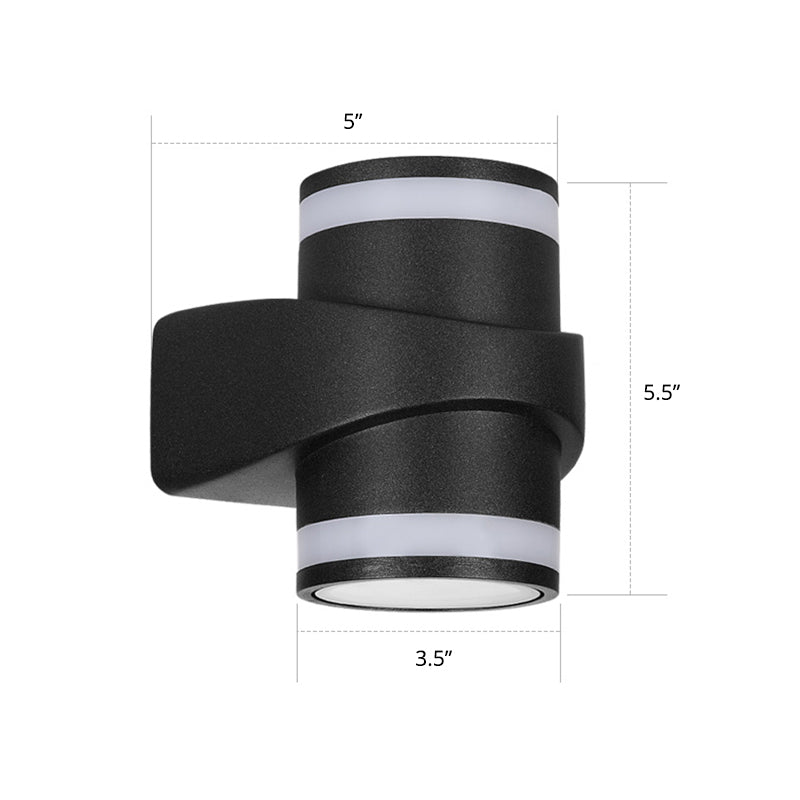 BowLift | Tubular Metal Wall Washer Wall Light Contemporary Black LED Wall Lighting for Indoor Use