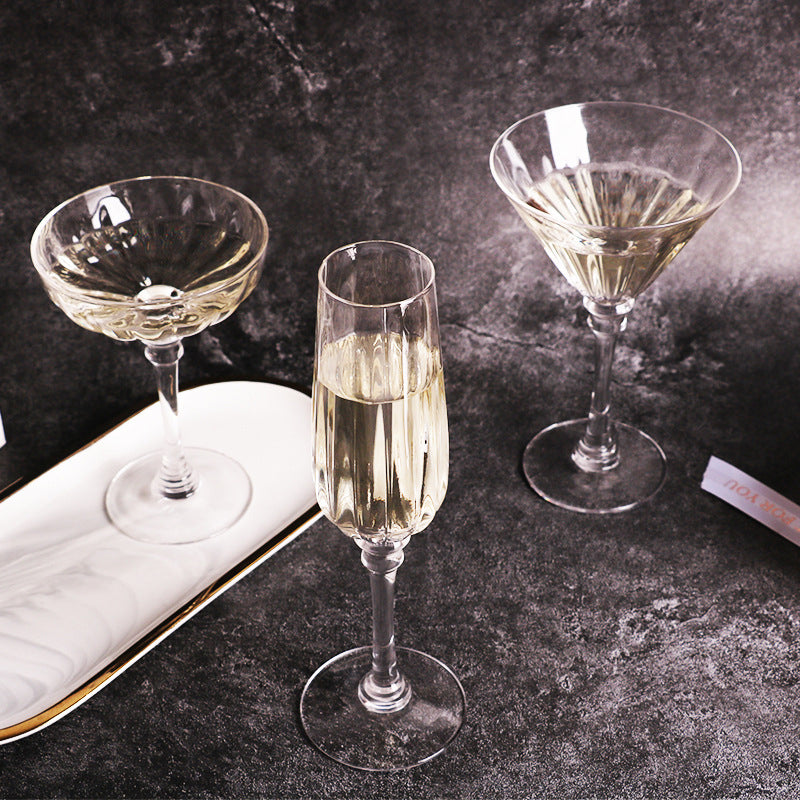 BowLift | Textured Spirits Glass Champagne Cocktail Martini Glass Customized Crystal Stemware