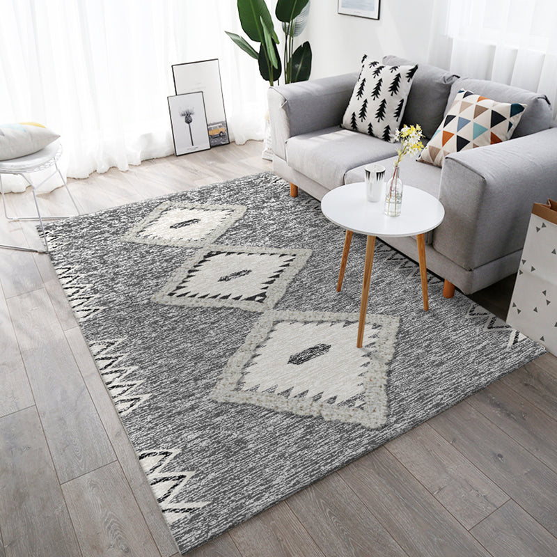 BowLift | Casual Geometric Pattern Rug Multicolored Synthetic Indoor Rug Non-Slip Back Machine Washable Area Rug for Living Room