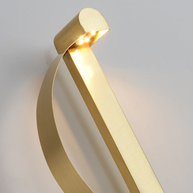 BowLift | Brass Arch LED Wall Mount Light Minimalist Metal Wall Lamp for Living Room