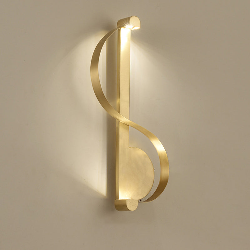 BowLift | Brass Arch LED Wall Mount Light Minimalist Metal Wall Lamp for Living Room