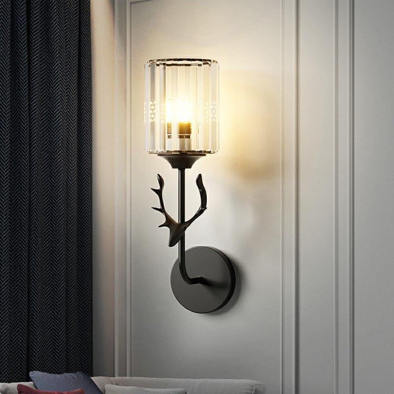 BowLift | Cylinder Wall Mount Light Nordic Crystal Prism Wall Lamp with Coral Widget