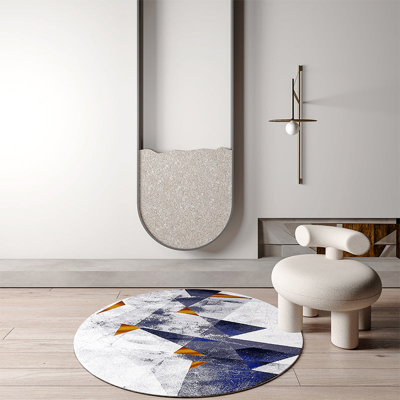 BowLift | Industrial Living Room Rug Multi Color Abstract Printed Indoor Carpet Polyester Non-Slip Back Easy Care Area Rug