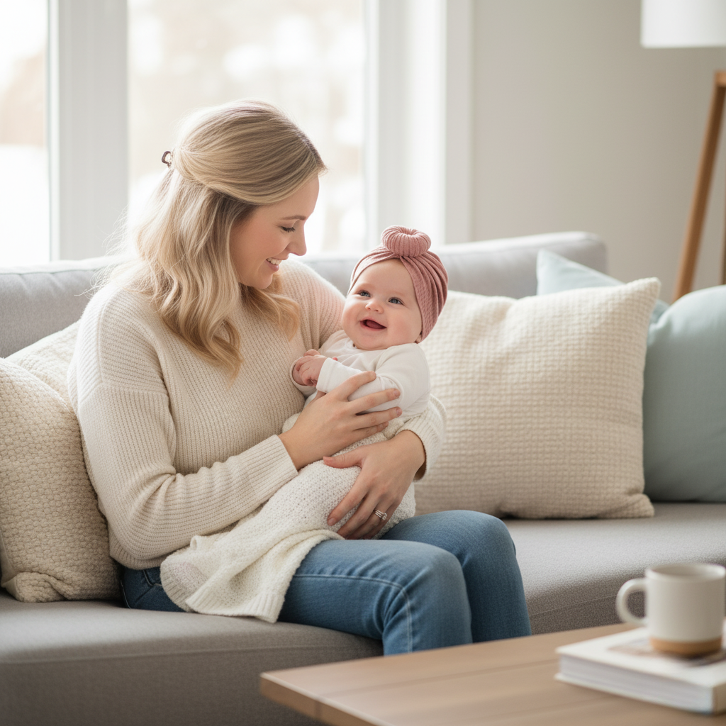 BowLift | Cozy Knotted Baby Beanie with Bow Headband