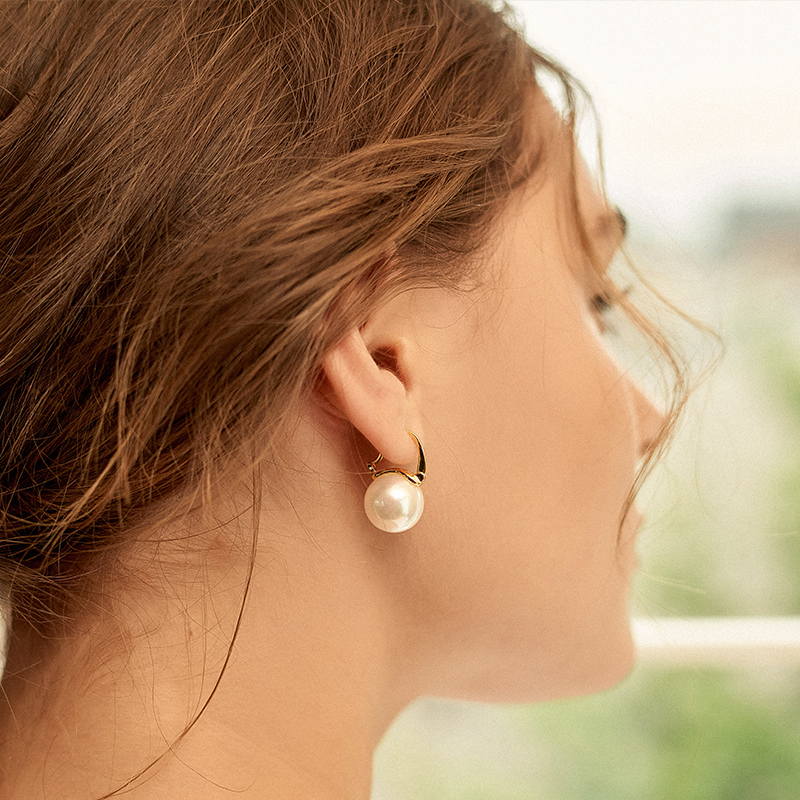 BowLift | Black Pearl Earrings Available in White Champagne Grey Gold and Black Pearl Dangle Earrings