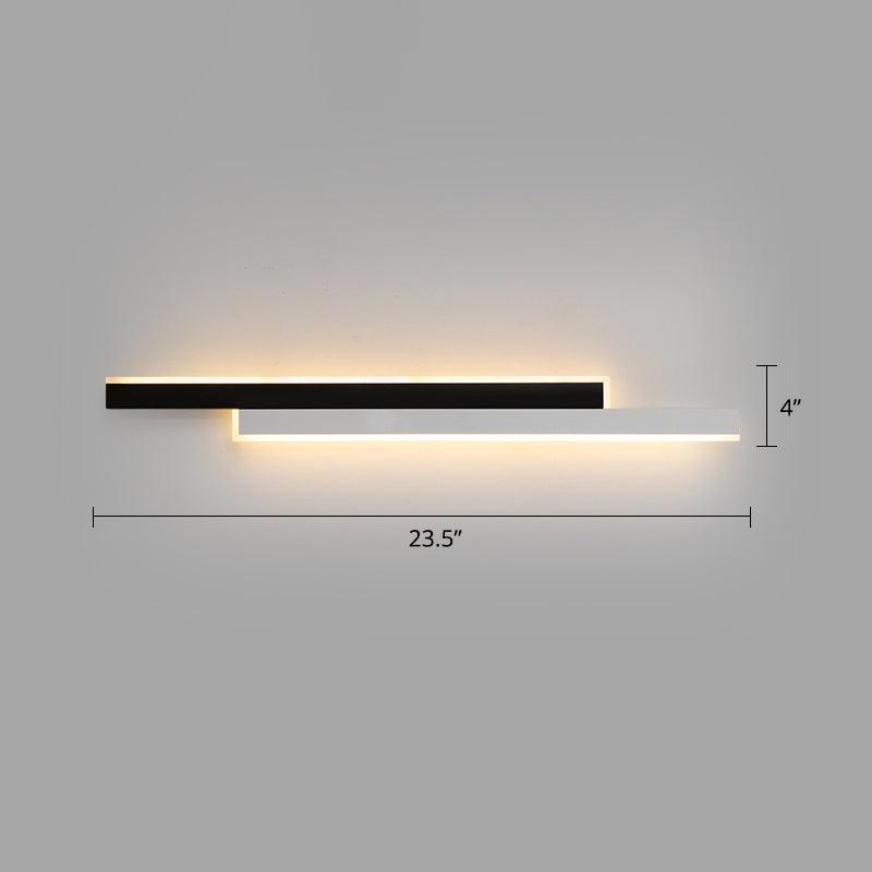 BowLift | Black-White Linear LED Wall Light Minimalist Metal Ceiling Lamp for Hallway