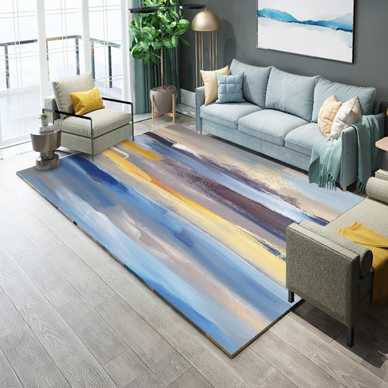 BowLift | Industrial Living Room Rug Multicolor Abstract Printed Indoor Rug Synthetic Non-Slip Backing Easy Care Area Rug
