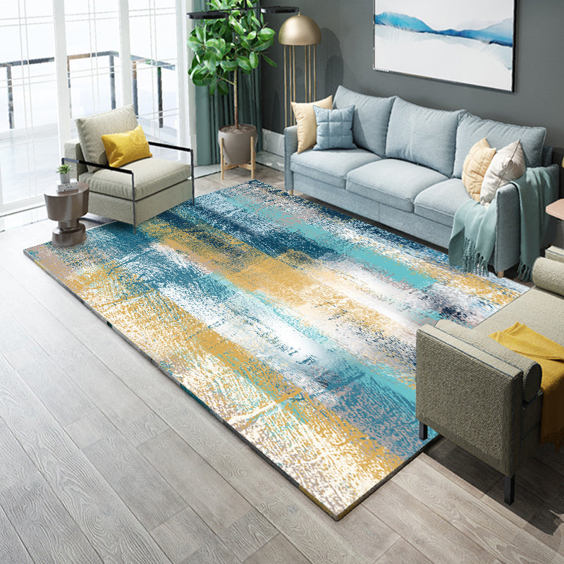 BowLift | Industrial Living Room Rug Multicolor Abstract Printed Indoor Rug Synthetic Non-Slip Backing Easy Care Area Rug