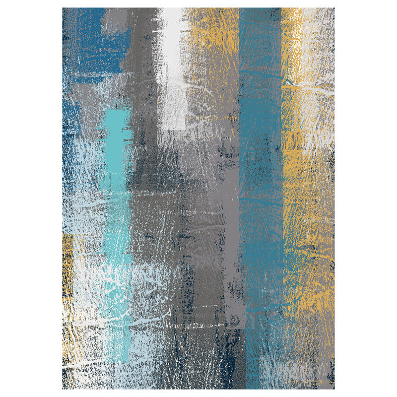 BowLift | Industrial Living Room Rug Multicolor Abstract Printed Indoor Rug Synthetic Non-Slip Backing Easy Care Area Rug